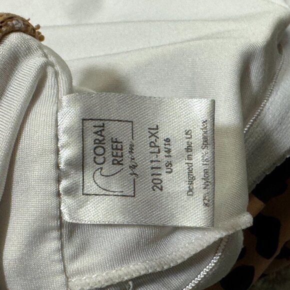 Coral Reef cheetah print long bikini top size XL - Picture 3 of 3